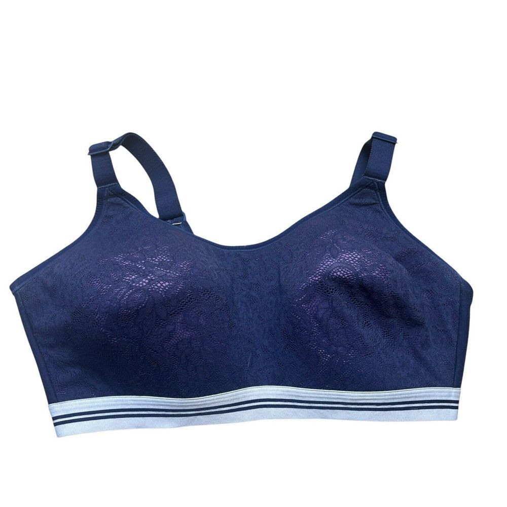 Cacique Womens BRA 44 DD Purple Lightly Lined Cotton Scoop No Wire Comfort Sport